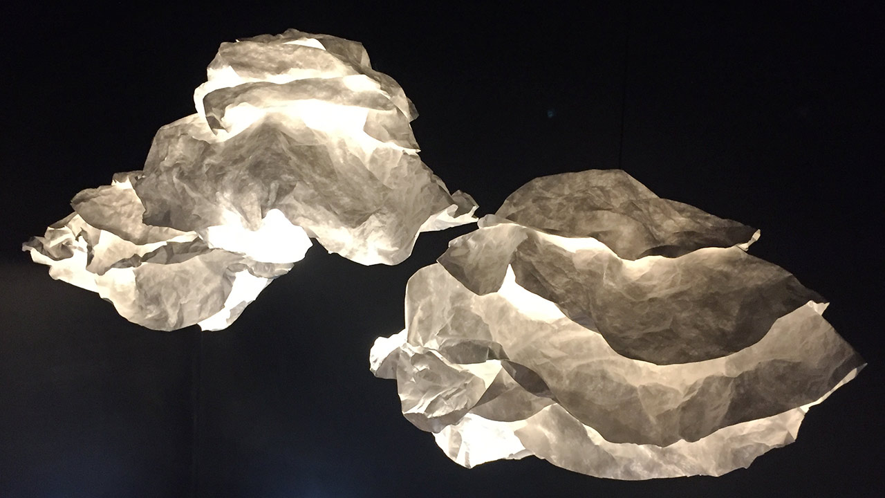 Illuminated paper clouds