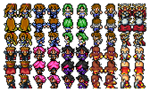 Tacticalis - Examples of protagonist sprites