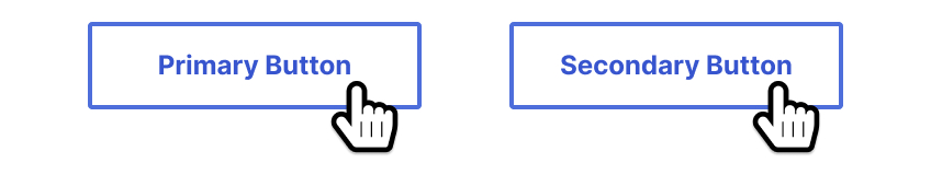 Two buttons with a pointing hand cursor over each of them