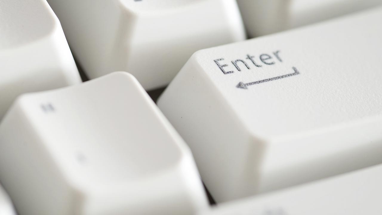 Close-up of the Enter key